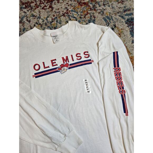NWT Vintage 90's Ole Miss Rebels Colonel Reb Longsleeve Graphic T-Shirt Size XL - Picture 1 of 4